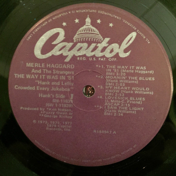 Merle Haggard And The Strangers (5) : The Way It Was In '51 (LP, Comp, Club, Ind)