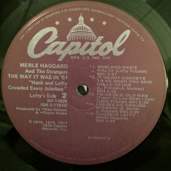 Merle Haggard And The Strangers (5) : The Way It Was In '51 (LP, Comp, Club, Ind)