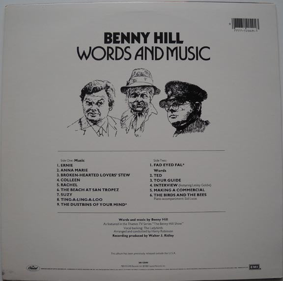 Benny Hill : Words And Music (LP, Comp, RE)