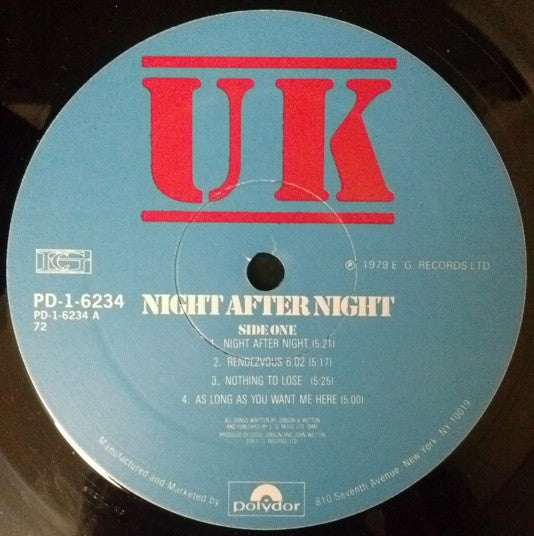 UK (3) : Night After Night (LP, Album)