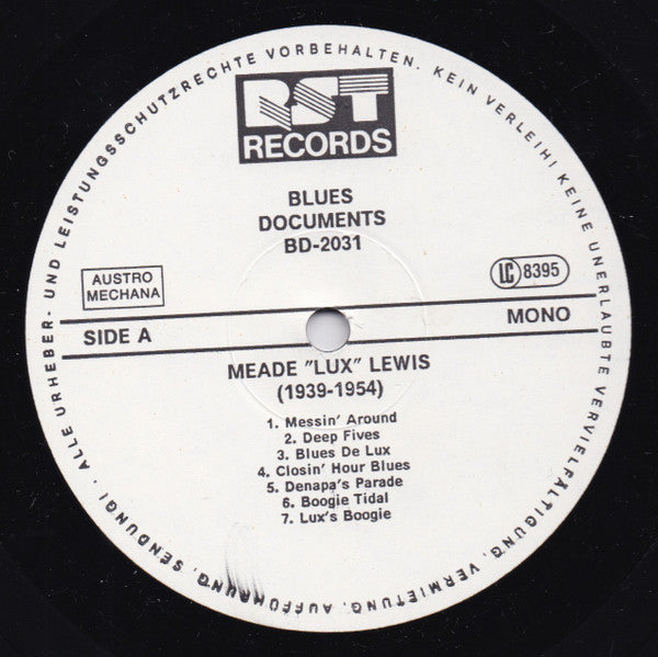 Meade "Lux" Lewis : (1939-1954) (LP, Comp, Mono, RM)