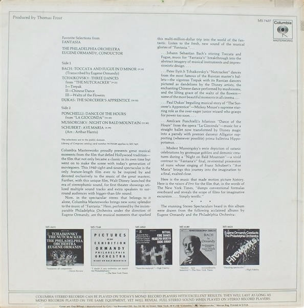 The Philadelphia Orchestra, Eugene Ormandy : Favorite Selections From Fantasia (LP, Comp)