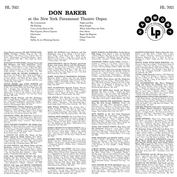 Don Baker (2) : Don Baker At The New York Paramount Theatre Organ (LP, Album)