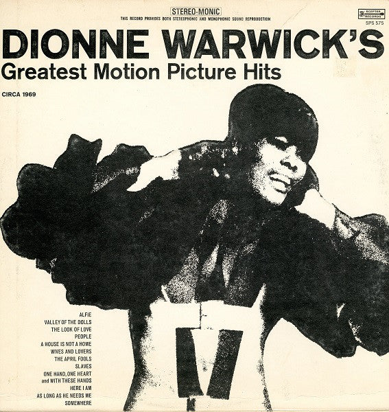 Dionne Warwick : Dionne Warwick's Greatest Motion Picture Hits (LP, Album, Comp, Club, Gat)