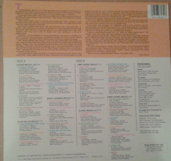 Teresa Brewer : I Dig Big Band Singers (LP, Album)