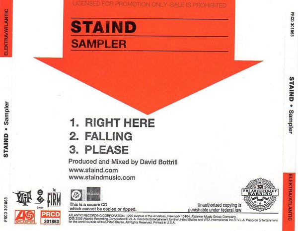 Staind : Chapter 5 - Selections From The Forthcoming Album (CD, Promo, Smplr)