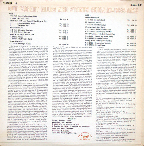 Various : Gut Bucket Blues And Stomps Chicago 1926-1928 (LP, Comp, Mono)