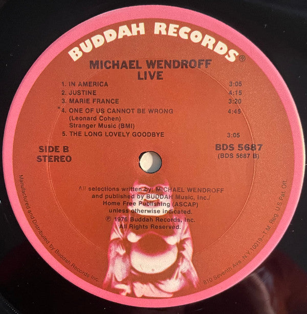 Michael Wendroff : Recorded Live (LP, Album)