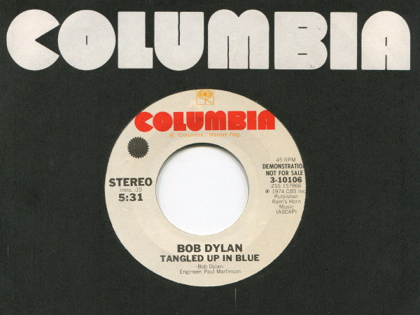 Bob Dylan : Tangled Up In Blue (7", Mono, Promo, Styrene)
