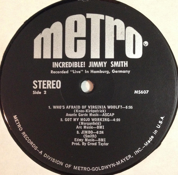 Jimmy Smith : Incredible! Jimmy Smith (LP, Album)