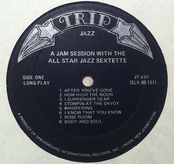 All Star Jazz Sextet : A Jam Session With The All Star Jazz Sextet (LP, Comp)