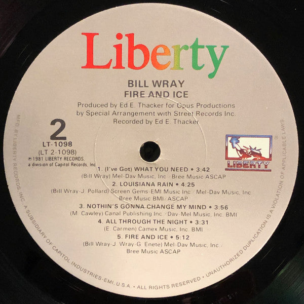 Bill Wray : Fire And Ice (LP, Album)