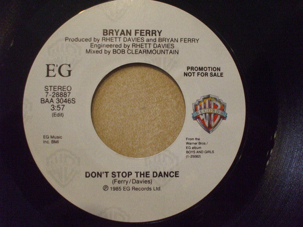 Bryan Ferry : Don't Stop The Dance (7", Promo)