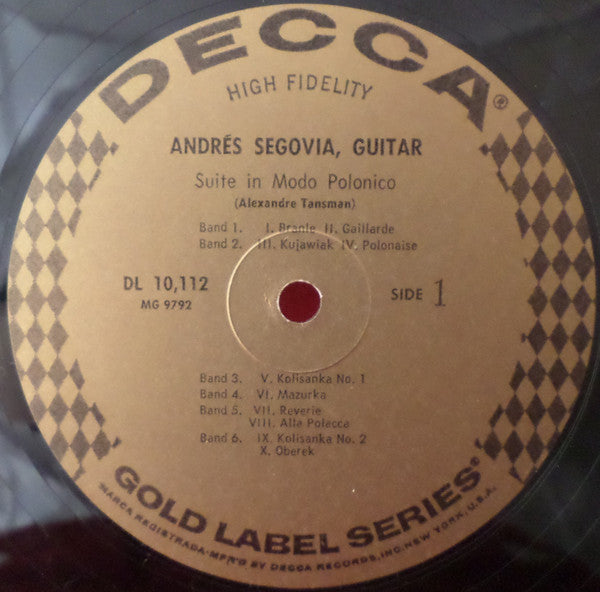 Andrés Segovia : Suite In Modo Polonico ・A.Tansman / Suite Compostelana ・F.Mompou (LP, Album)