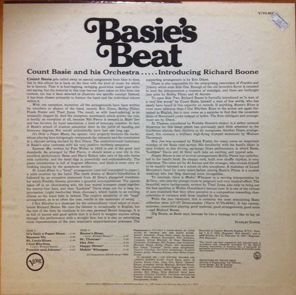 Count Basie And His Orchestra* : Basie's Beat (LP)