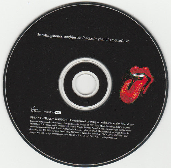 The Rolling Stones : Rough Justice / Back Of My Hand / Streets Of Love (CD, EP, Promo)