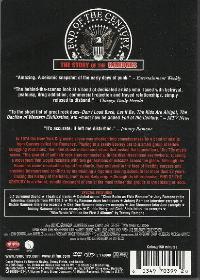 Ramones : End Of The Century: The Story Of The Ramones (DVD-V, Multichannel, NTSC, Reg)