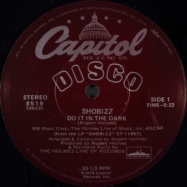Shobizz : Do It In The Dark / We Are A Music Machine (12")