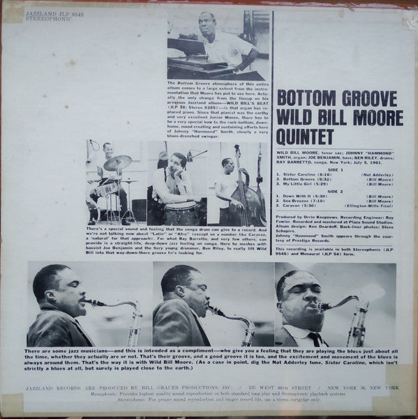 Wild Bill Moore Quintet : Bottom Groove (LP, Album)