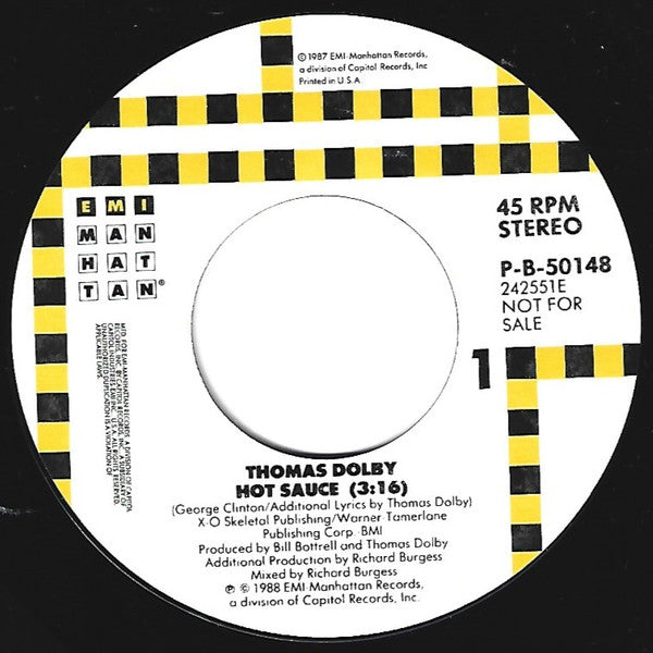 Thomas Dolby : Hot Sauce (7", Promo)