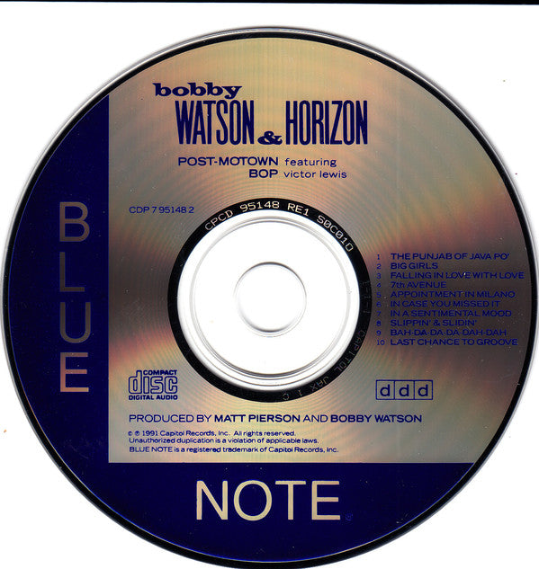 Bobby Watson & Horizon Featuring Victor Lewis : Post-Motown Bop (CD, Album)