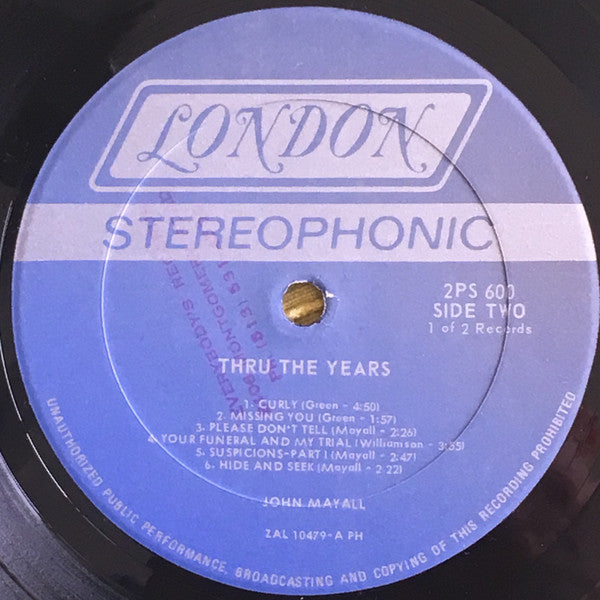 John Mayall : Thru The Years (2xLP, Comp)