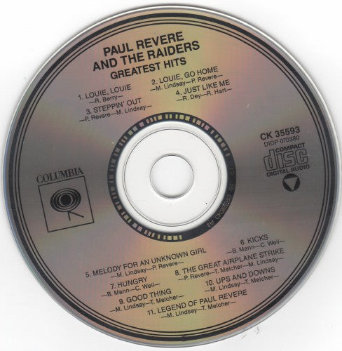 Paul Revere & The Raiders : Greatest Hits (CD, Comp, RE)
