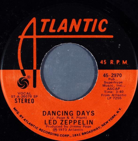 Led Zeppelin : Over The Hills And Far Away (7", SP )