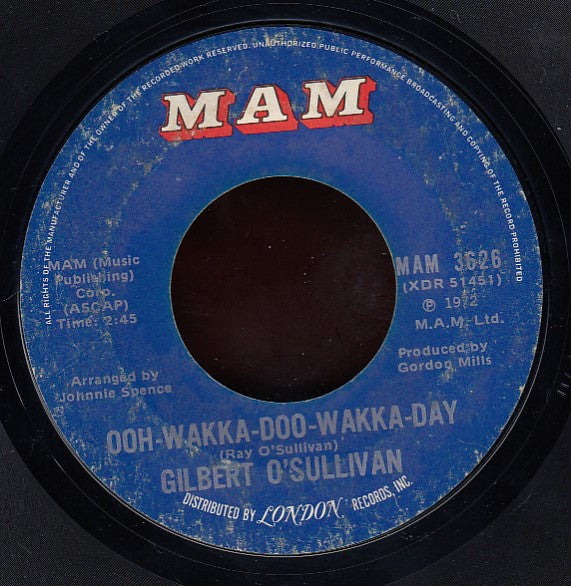 Gilbert O'Sullivan : Clair (7", Single, Mono, Styrene, Ter)