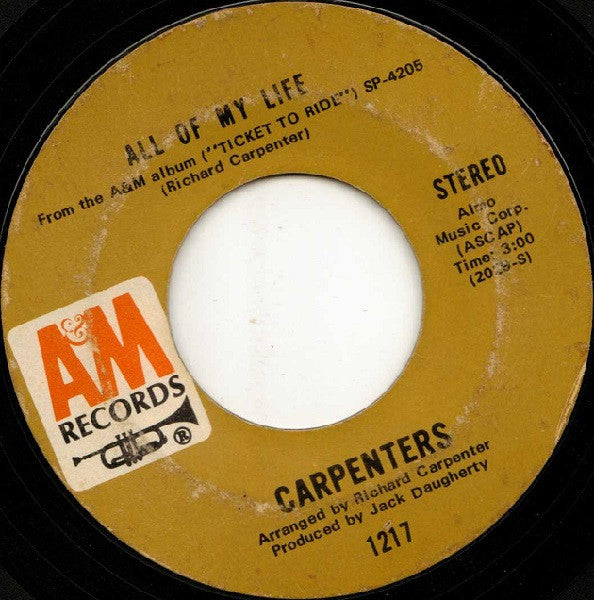 Carpenters : We've Only Just Begun (7", Single, Styrene, Ter)