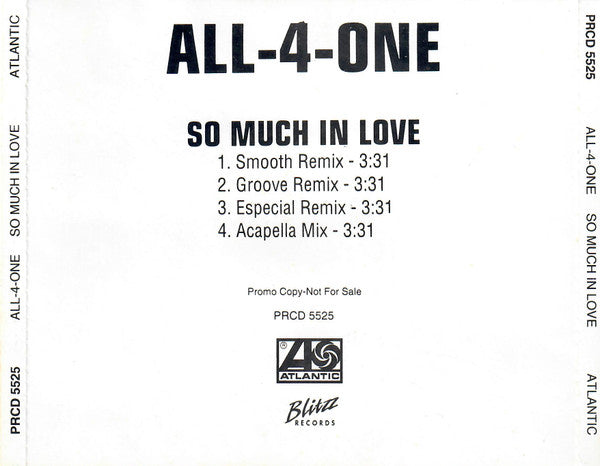 All-4-One : So Much In Love (CD, Single, Promo)