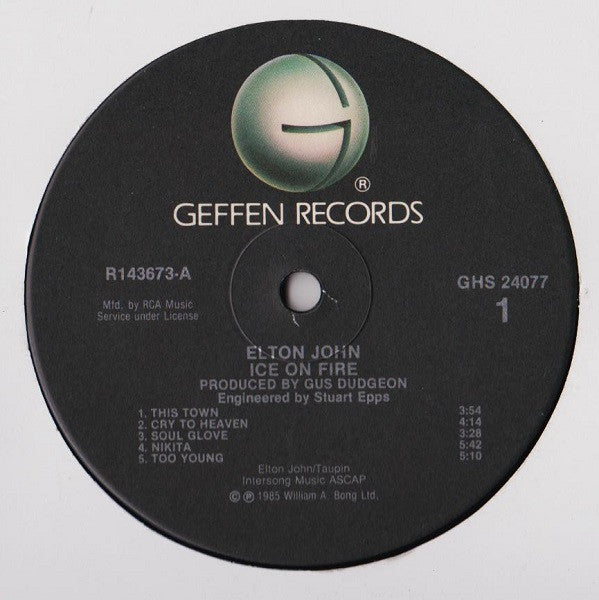 Elton John : Ice On Fire (LP, Album, Club)