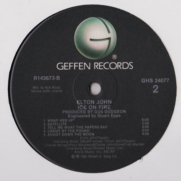 Elton John : Ice On Fire (LP, Album, Club)