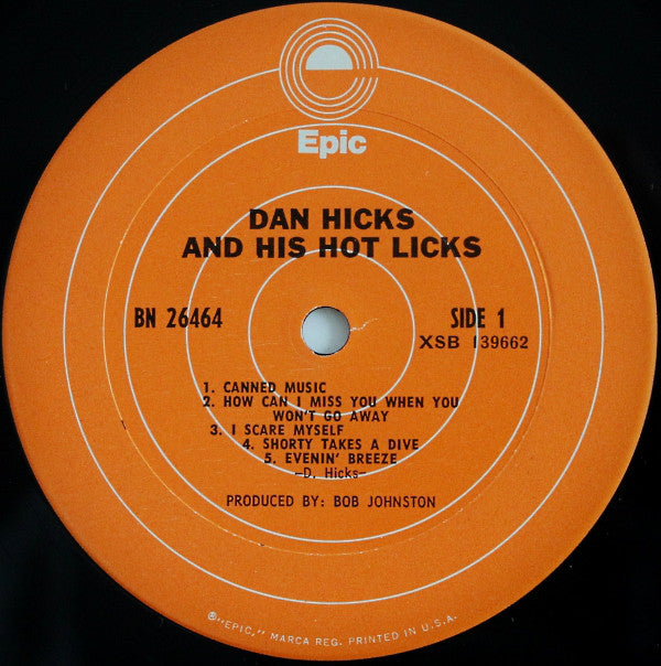 Dan Hicks And His Hot Licks : Original Recordings (LP, Album, RP, San)