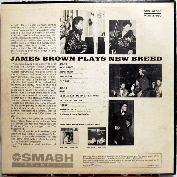 James Brown : Plays New Breed (The Boo-Ga-Loo) (LP, Album, Ter)