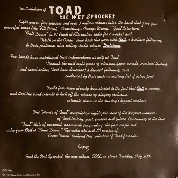 Toad The Wet Sprocket : House Of Toad 1989-1997 (CD, Promo, Smplr)