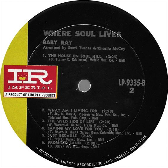 Baby Ray (2) : Where Soul Lives (LP, Album, Mono)