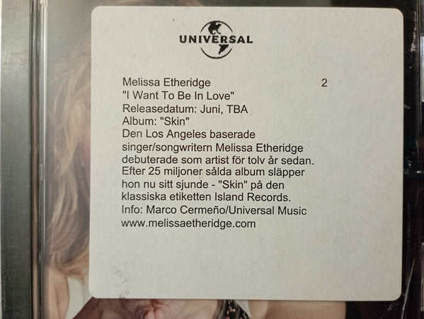 Melissa Etheridge : I Want To Be In Love (CD, Single, Promo)