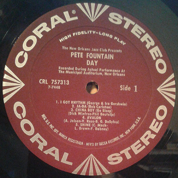 Pete Fountain : Pete Fountain Day (LP, Album, Gat)