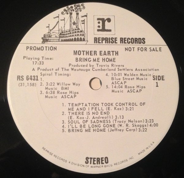 Mother Earth (4) : Bring Me Home (LP, Album, Promo)