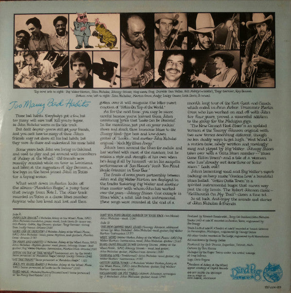 John Nicholas & Friends : Too Many Bad Habits (LP, Album)