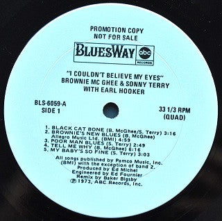 Brownie McGhee And Sonny Terry With Earl Hooker : I Couldn't Believe My Eyes (LP, Album, Quad, Promo)