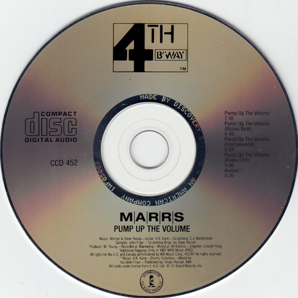 M|A|R|R|S : Pump Up The Volume (CD, Maxi, Car)