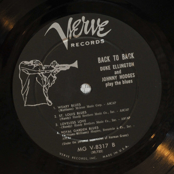 Duke Ellington & Johnny Hodges : Back To Back (Duke Ellington And Johnny Hodges Play The Blues) (LP, Album, Mono, Tru)