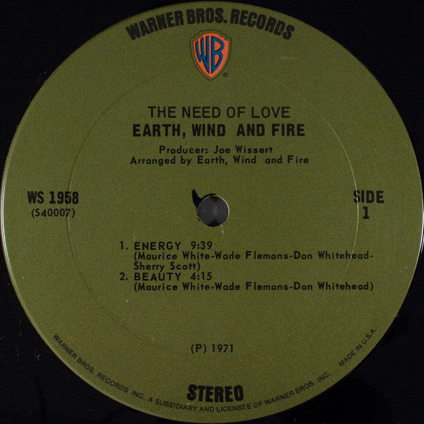 Earth, Wind & Fire : The Need Of Love (LP, Album, Pit)