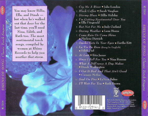 Various : Sirens Of Song - Classic Torch Singers (CD, Comp, RM)