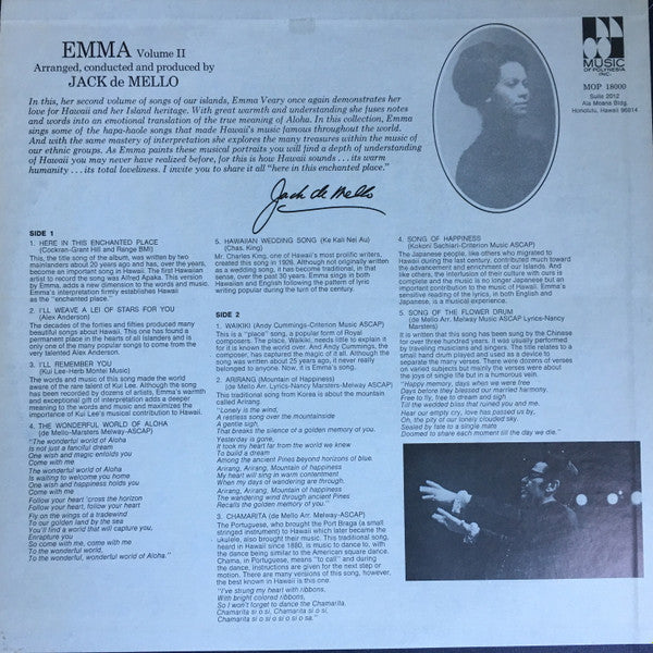 Emma Veary : Emma Volume II Here In This Enchanted Place (LP, Album)