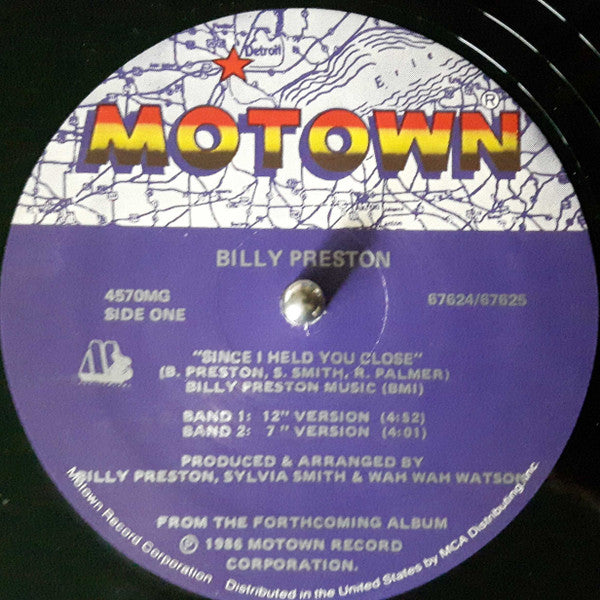 Billy Preston : Since I Held You Close (12")