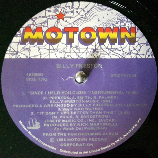 Billy Preston : Since I Held You Close (12")