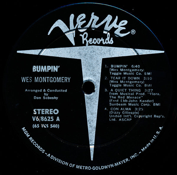 Wes Montgomery : Bumpin' (LP, Album, RP, Gat)